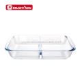 Oval Glass Baking Tray with Divider